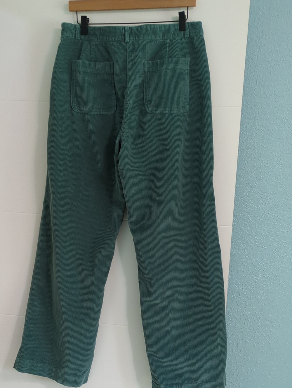Poetry Women's Green Corduroy Wide-Leg Pants Sz 12 Casual Academia Fall Cozy - Picture 3 of 5